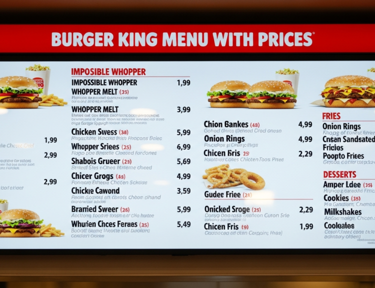 Burger King Menu With Prices